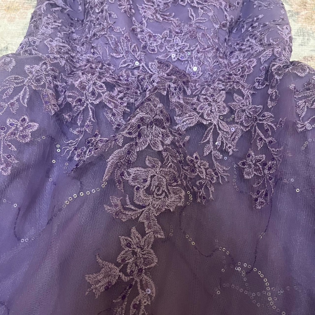 Girls' Purple Lace & Tulle Prom Dress — image 2 of 5
